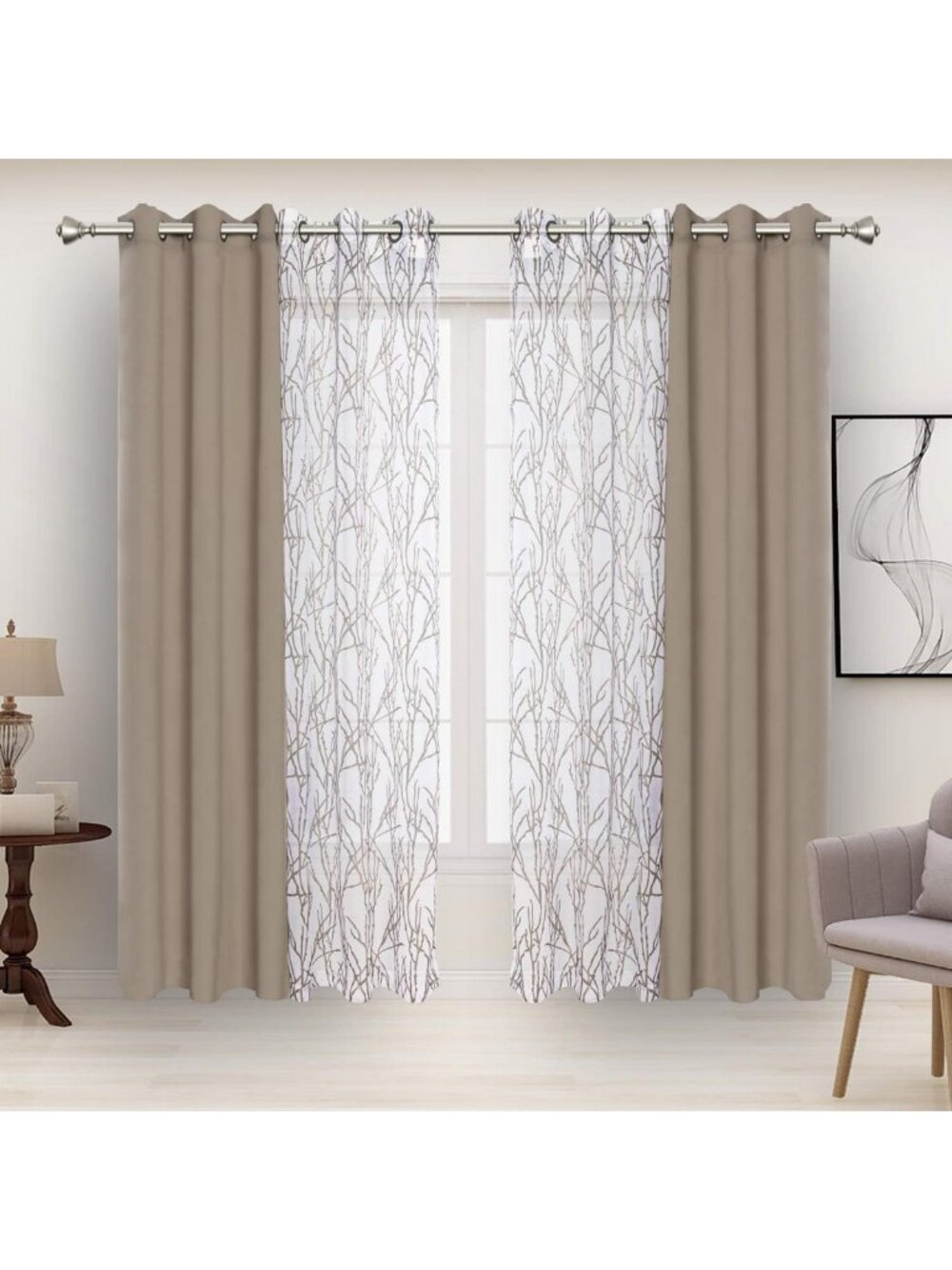 4-Piece Mix and Match Curtain Panels for Bedroom & Living Room Decor
